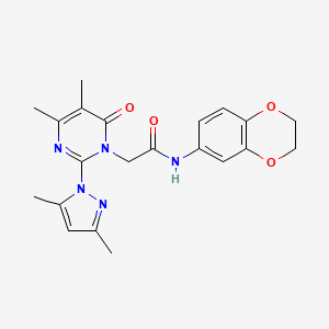 N-(2,3-dihydro-1,4-benzodioxin-6-yl)-2-[2-(3,5-dimethylpyrazol-1-yl)-4,5-dimethyl-6-oxopyrimidin-1-yl]acetamide