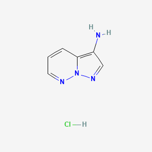 molecular formula C6H7ClN4 B2875235 Pyrazolo[1,5-b]pyridazin-3-amine hydrochloride CAS No. 136577-24-7