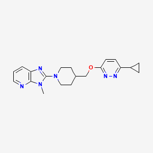 molecular formula C20H24N6O B2875236 2-[4-[(6-Cyclopropylpyridazin-3-yl)oxymethyl]piperidin-1-yl]-3-methylimidazo[4,5-b]pyridine CAS No. 2379952-54-0