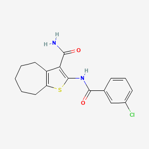 2-(3-chlorobenzamido)-5,6,7,8-tetrahydro-4H-cyclohepta[b]thiophene-3-carboxamide