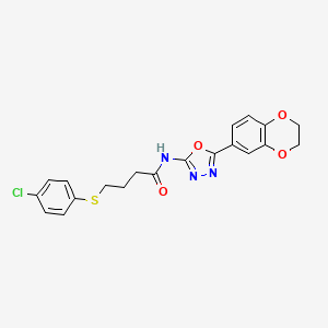 4-((4-chlorophenyl)thio)-N-(5-(2,3-dihydrobenzo[b][1,4]dioxin-6-yl)-1,3,4-oxadiazol-2-yl)butanamide