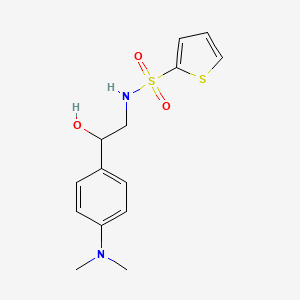 molecular formula C14H18N2O3S2 B2875244 N-(2-(4-(二甲氨基)苯基)-2-羟乙基)噻吩-2-磺酰胺 CAS No. 1421455-34-6