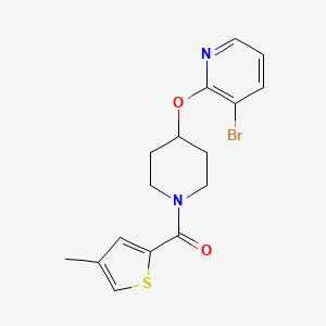 molecular formula C16H17BrN2O2S B2875253 (4-((3-Bromopyridin-2-yl)oxy)piperidin-1-yl)(4-methylthiophen-2-yl)methanone CAS No. 1448036-51-8