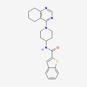 molecular formula C22H24N4OS B2875256 N-(1-(5,6,7,8-tetrahydroquinazolin-4-yl)piperidin-4-yl)benzo[b]thiophene-2-carboxamide CAS No. 2034443-41-7