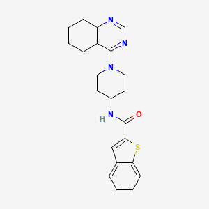 molecular formula C22H24N4OS B2875256 N-[1-(5,6,7,8-tetrahydroquinazolin-4-yl)piperidin-4-yl]-1-benzothiophene-2-carboxamide CAS No. 2034443-41-7