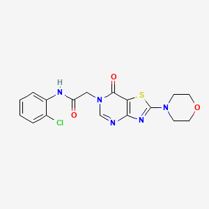 molecular formula C17H16ClN5O3S B2875257 N-(2-chlorophenyl)-2-(2-morpholino-7-oxothiazolo[4,5-d]pyrimidin-6(7H)-yl)acetamide CAS No. 1223946-27-7