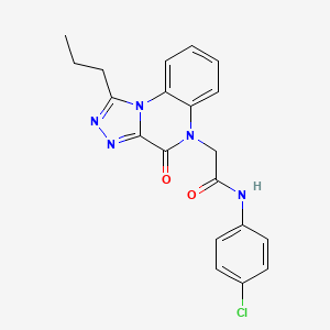 molecular formula C20H18ClN5O2 B2875258 N-(4-氯苯基)-2-(4-氧代-1-丙基[1,2,4]三唑并[4,3-a]喹喔啉-5(4H)-基)乙酰胺 CAS No. 1260986-48-8