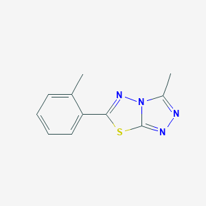 molecular formula C11H10N4S B287526 3-Methyl-6-(2-methylphenyl)[1,2,4]triazolo[3,4-b][1,3,4]thiadiazole 