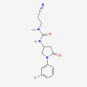 1-(2-Cyanoethyl)-3-(1-(3-fluorophenyl)-5-oxopyrrolidin-3-yl)-1-methylurea