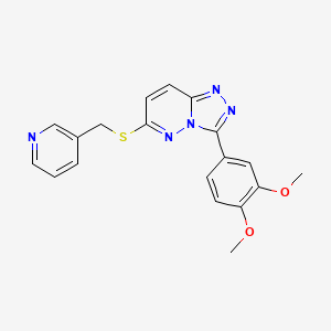 molecular formula C19H17N5O2S B2875263 3-(3,4-Dimethoxyphenyl)-6-(pyridin-3-ylmethylsulfanyl)-[1,2,4]triazolo[4,3-b]pyridazine CAS No. 852437-93-5