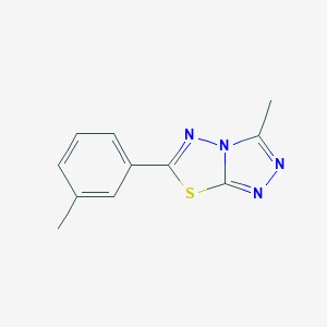 molecular formula C11H10N4S B287527 3-Methyl-6-(3-methylphenyl)[1,2,4]triazolo[3,4-b][1,3,4]thiadiazole 