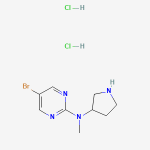 molecular formula C9H15BrCl2N4 B2875270 5-Bromo-N-methyl-N-pyrrolidin-3-ylpyrimidin-2-amine;dihydrochloride CAS No. 2380172-02-9