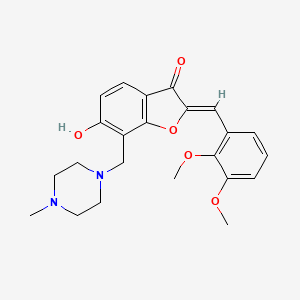 molecular formula C23H26N2O5 B2875276 (Z)-2-(2,3-二甲氧基苄亚基)-6-羟基-7-((4-甲基哌嗪-1-基)甲基)苯并呋喃-3(2H)-酮 CAS No. 859666-31-2