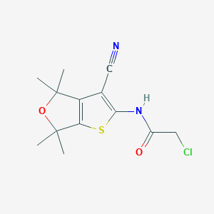 2-chloro-N-(3-cyano-4,4,6,6-tetramethyl-4,6-dihydrothieno[2,3-c]furan-2-yl)acetamide