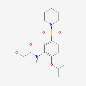 molecular formula C16H23ClN2O4S B2875283 2-chloro-N-[5-(piperidine-1-sulfonyl)-2-(propan-2-yloxy)phenyl]acetamide CAS No. 879362-86-4