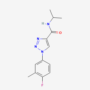 molecular formula C13H15FN4O B2875287 1-(4-fluoro-3-methylphenyl)-N-(propan-2-yl)-1H-1,2,3-triazole-4-carboxamide CAS No. 1326905-55-8