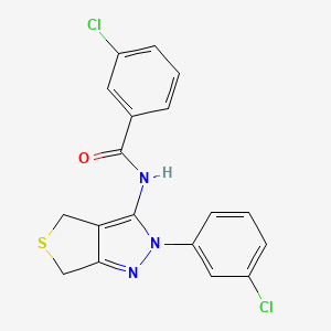 3-chloro-N-(2-(3-chlorophenyl)-4,6-dihydro-2H-thieno[3,4-c]pyrazol-3-yl)benzamide