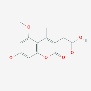 molecular formula C14H14O6 B2875300 2-(5,7-dimethoxy-4-methyl-2-oxo-2H-chromen-3-yl)acetic acid CAS No. 855287-77-3