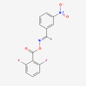 molecular formula C14H8F2N2O4 B2875302 N-[(2,6-二氟苯甲酰)氧基]-N-[(E)-(3-硝基苯基)亚甲基]胺 CAS No. 303987-13-5