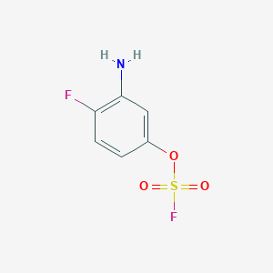 molecular formula C6H5F2NO3S B2875305 2-Amino-1-fluoro-4-fluorosulfonyloxybenzene CAS No. 2411217-83-7