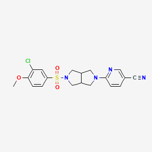 molecular formula C19H19ClN4O3S B2875310 6-[5-(3-氯-4-甲氧基苯磺酰基)-八氢吡咯并[3,4-c]吡咯-2-基]吡啶-3-甲腈 CAS No. 2415634-53-4