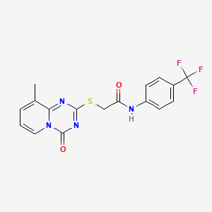 2-(9-methyl-4-oxopyrido[1,2-a][1,3,5]triazin-2-yl)sulfanyl-N-[4-(trifluoromethyl)phenyl]acetamide