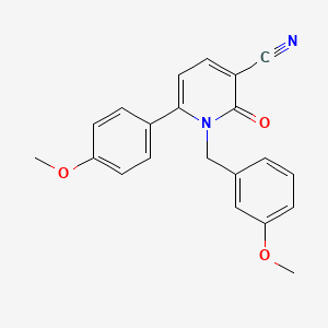 molecular formula C21H18N2O3 B2875314 1-(3-Methoxybenzyl)-6-(4-methoxyphenyl)-2-oxo-1,2-dihydro-3-pyridinecarbonitrile CAS No. 337919-91-2