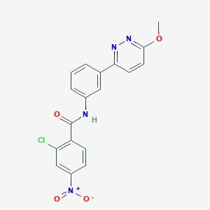 2-chloro-N-[3-(6-methoxypyridazin-3-yl)phenyl]-4-nitrobenzamide