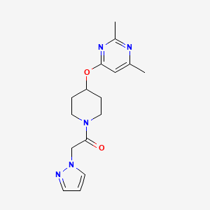 1-(4-((2,6-dimethylpyrimidin-4-yl)oxy)piperidin-1-yl)-2-(1H-pyrazol-1-yl)ethanone