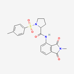 molecular formula C21H21N3O5S B2875337 N-(2-甲基-1,3-二氧代异吲哚林-4-基)-1-甲苯磺酰基吡咯烷-2-甲酰胺 CAS No. 1048661-19-3