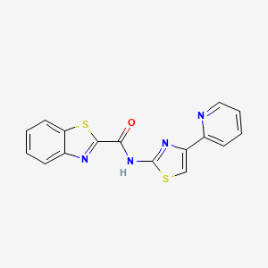 molecular formula C16H10N4OS2 B2875340 N-(4-(pyridin-2-yl)thiazol-2-yl)benzo[d]thiazole-2-carboxamide CAS No. 397288-08-3