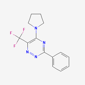 3-Phenyl-5-(1-pyrrolidinyl)-6-(trifluoromethyl)-1,2,4-triazine
