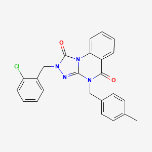 molecular formula C24H19ClN4O2 B2875369 2-(2-Chlorobenzyl)-4-(4-methylbenzyl)-2,4-dihydro[1,2,4]triazolo[4,3-a]quinazoline-1,5-dione CAS No. 1357853-37-2