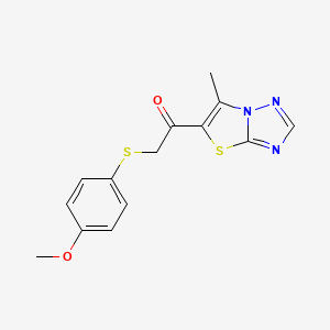 2-[(4-Methoxyphenyl)sulfanyl]-1-(6-methyl[1,3]thiazolo[3,2-b][1,2,4]triazol-5-yl)-1-ethanone