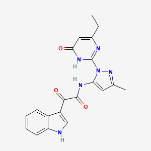 N-(1-(4-Ethyl-6-oxo-1,6-dihydropyrimidin-2-yl)-3-methyl-1H-pyrazol-5-yl)-2-(1H-indol-3-yl)-2-oxoacetamide