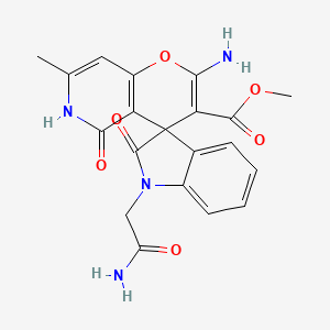 methyl 2-amino-11-(carbamoylmethyl)-7-methyl-5,12-dioxospiro[6-hydro-4H-pyrano [3,2-c]pyridine-4,3'-indoline]-3-carboxylate