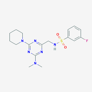 N-((4-(dimethylamino)-6-(piperidin-1-yl)-1,3,5-triazin-2-yl)methyl)-3-fluorobenzenesulfonamide