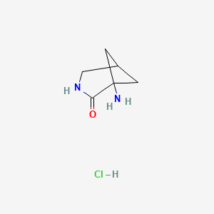 molecular formula C6H11ClN2O B2875417 (1R,5r)-1-amino-3-azabicyclo[3.1.1]heptan-2-one hydrochloride CAS No. 2193051-79-3