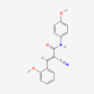 molecular formula C18H16N2O3 B2875418 (2E)-2-cyano-3-(2-methoxyphenyl)-N-(4-methoxyphenyl)acrylamide CAS No. 329721-72-4