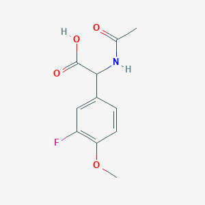 molecular formula C11H12FNO4 B2875419 2-Acetamido-2-(3-fluoro-4-methoxyphenyl)acetic acid CAS No. 1515561-50-8