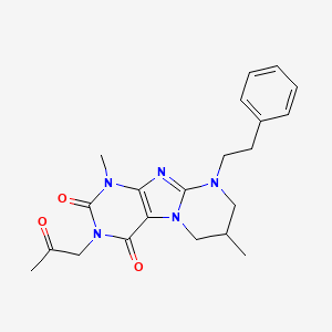 1,7-dimethyl-3-(2-oxopropyl)-9-(2-phenylethyl)-6,7,8,9-tetrahydropyrimido[2,1-f]purine-2,4(1H,3H)-dione