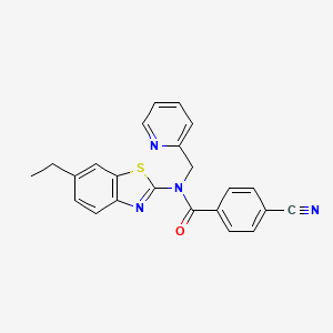 4-cyano-N-(6-ethylbenzo[d]thiazol-2-yl)-N-(pyridin-2-ylmethyl)benzamide