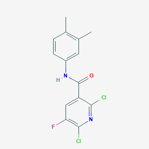 molecular formula C14H11Cl2FN2O B287544 2,6-dichloro-N-(3,4-dimethylphenyl)-5-fluoronicotinamide 
