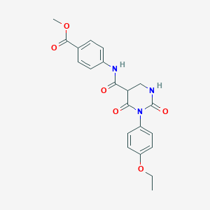 molecular formula C21H19N3O6 B2875446 Methyl 4-[3-(4-ethoxyphenyl)-2,4-dioxo-1,2,3,4-tetrahydropyrimidine-5-amido]benzoate CAS No. 863612-07-1