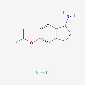 molecular formula C12H18ClNO B2875447 5-Propan-2-yloxy-2,3-dihydro-1H-inden-1-amine;hydrochloride CAS No. 100368-89-6