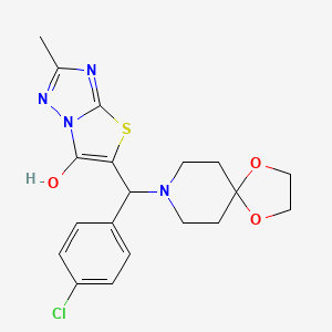 5-((4-Chlorophenyl)(1,4-dioxa-8-azaspiro[4.5]decan-8-yl)methyl)-2-methylthiazolo[3,2-b][1,2,4]triazol-6-ol