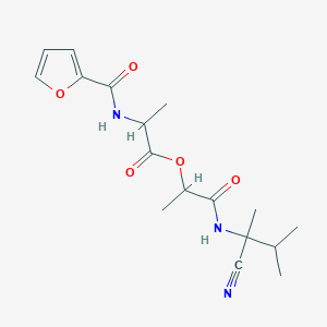 molecular formula C17H23N3O5 B2875456 1-[(1-Cyano-1,2-dimethylpropyl)carbamoyl]ethyl 2-[(furan-2-yl)formamido]propanoate CAS No. 1489247-51-9