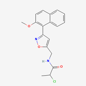 2-Chloro-N-[[3-(2-methoxynaphthalen-1-yl)-1,2-oxazol-5-yl]methyl]propanamide