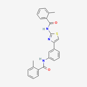 molecular formula C25H21N3O2S B2875467 2-甲基-N-[3-[2-[(2-甲基苯甲酰)氨基]-1,3-噻唑-4-基]苯基]苯甲酰胺 CAS No. 391222-70-1