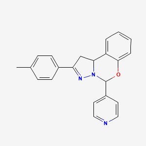 molecular formula C22H19N3O B2875484 2-(4-Methylphenyl)-5-(4-pyridinyl)-1,10b-dihydropyrazolo[1,5-c][1,3]benzoxazine CAS No. 332061-09-3